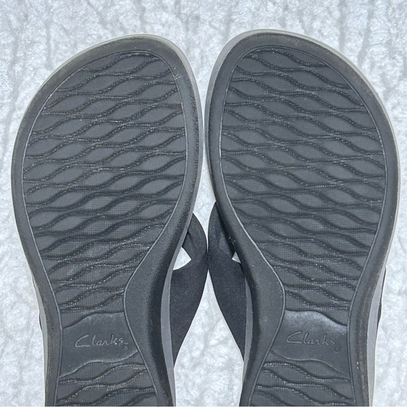 Clarks Cloudsteppers Womens Black Arla Glison SlipOn Thong Platform Sandals SZ 7 - Picture 9 of 11